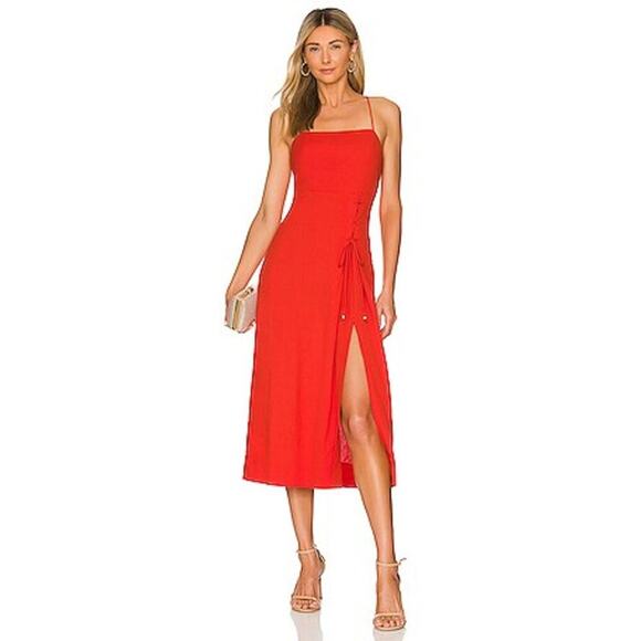Free People Francesca Midi Orange Dress sz xl - Picture 1 of 7